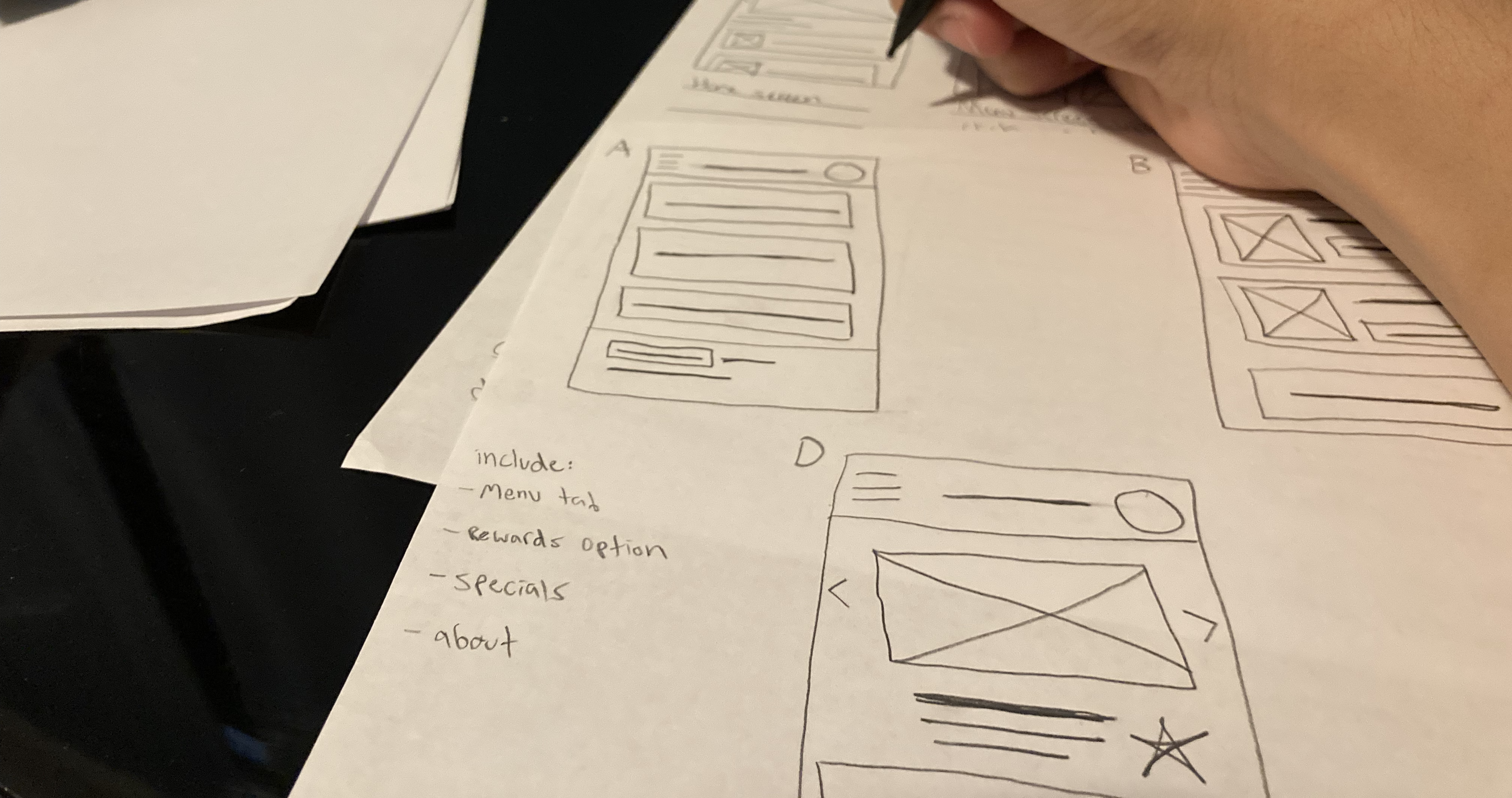 paper wireframes